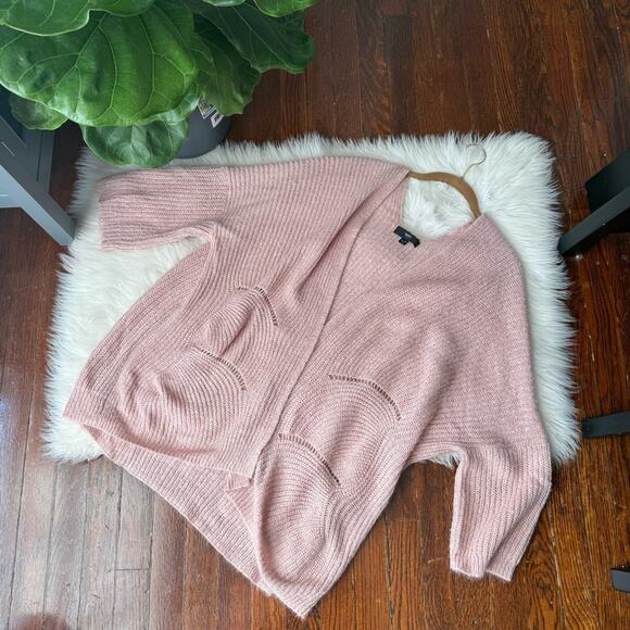 Blush Pink Sweater Chunky Open Cardigan - Picture 5 of 7